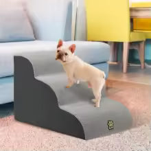 Pet Stairs for Dogs — Non-Slip Foam Steps for Couch, Bed & High Furniture | Washable Cover